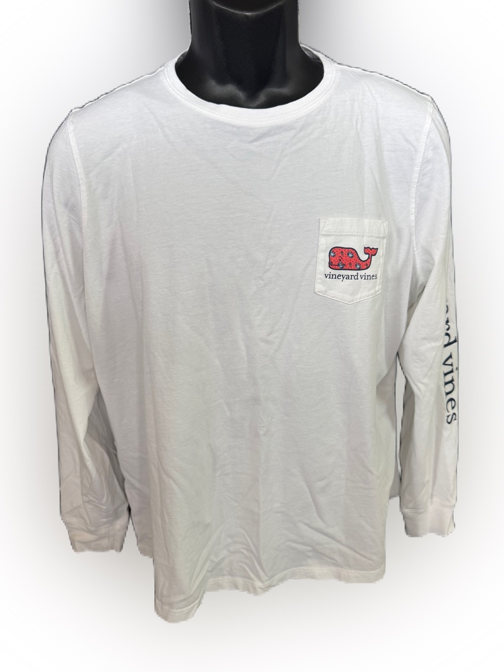 Vineyard Vines White Classic Long Sleeve Tee Whales With Crabs. Size Large